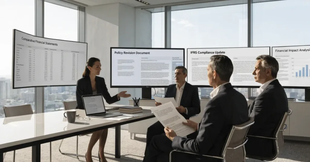 Finance professionals implementing Accounting Policies to improve consistency, compliance, and financial reporting accuracy.