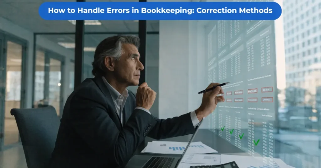 Bookkeeping Errors correction process using modern accounting software for accurate financial records.