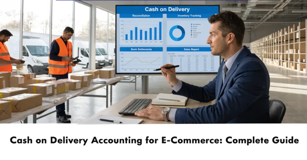 Cash on Delivery accounting process for e-commerce with courier settlements, inventory tracking, payment reconciliation, and financial reporting.