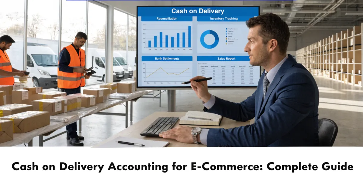 Cash on Delivery accounting process for e-commerce with courier settlements, inventory tracking, payment reconciliation, and financial reporting.