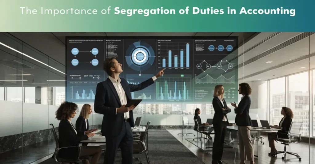 Segregation of Duties in Accounting with finance professionals using internal controls and approval workflows to improve financial security and compliance.