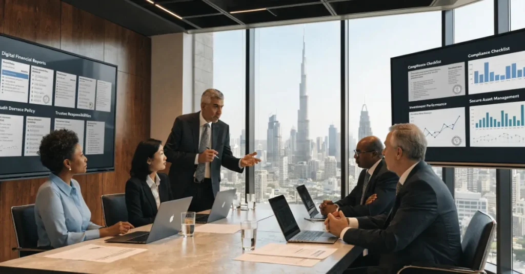 Corporate Governance and compliance for Trusts through financial reporting, audits, and asset management in the UAE.