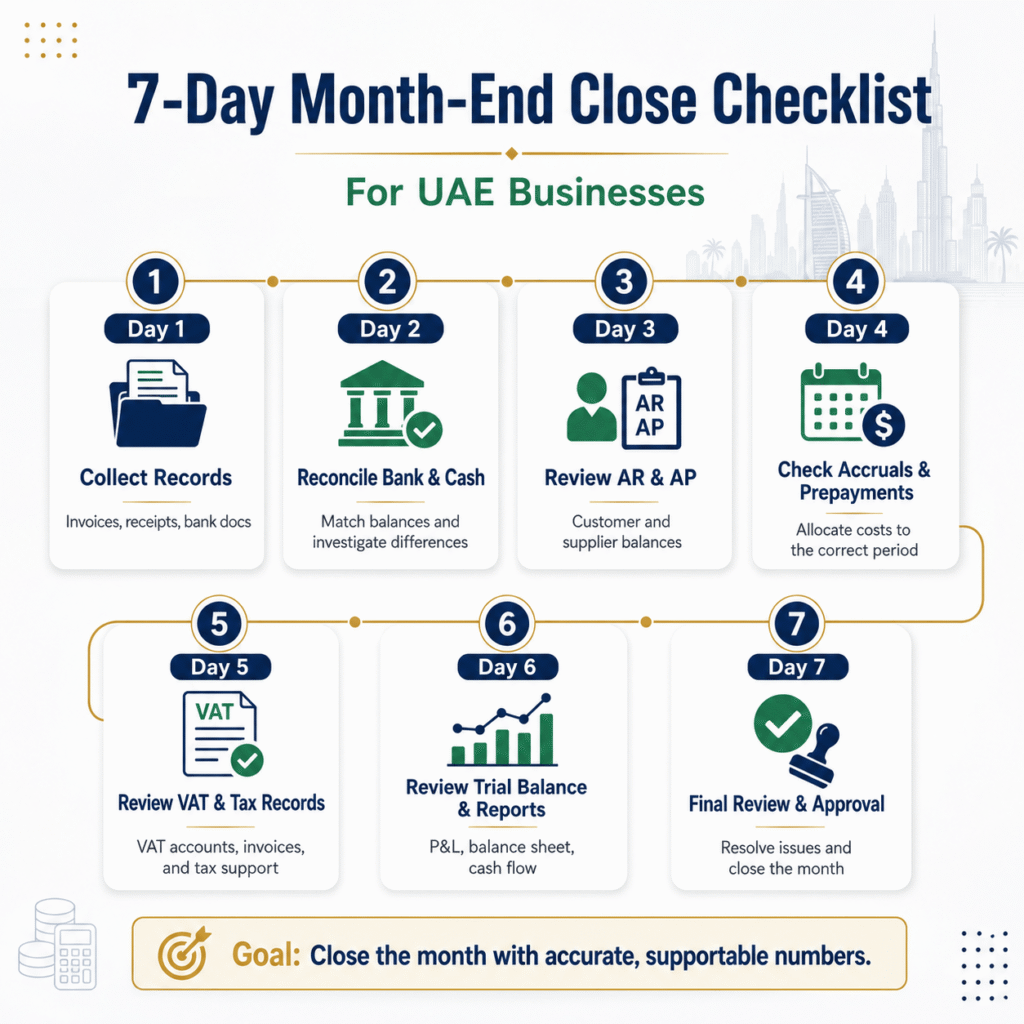 7-Day UAE Month-End Close Checklist

