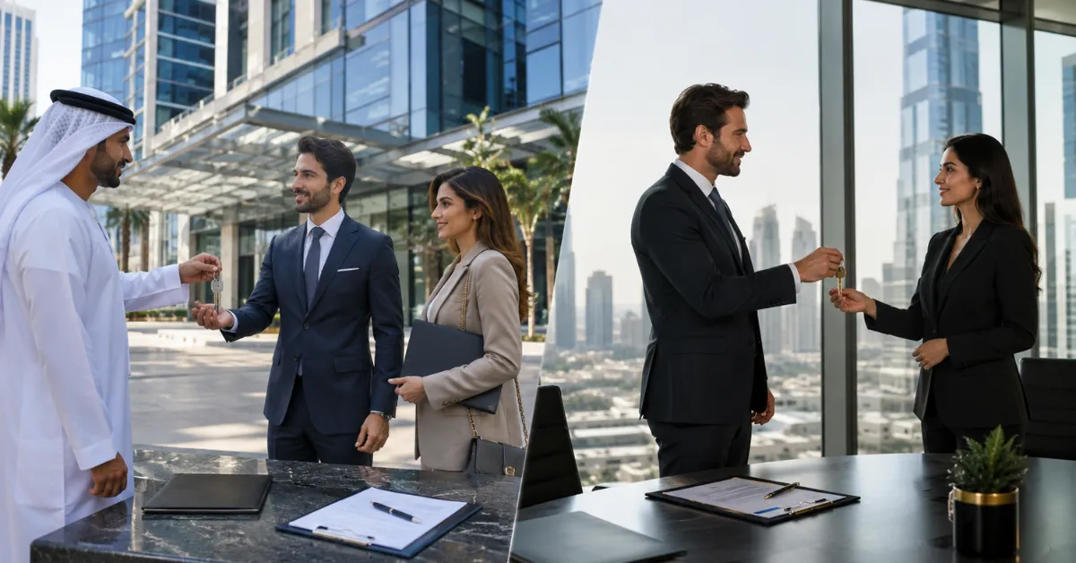 UAE VAT commercial property sale and lease showing taxable office property purchase and commercial rental transactions.
