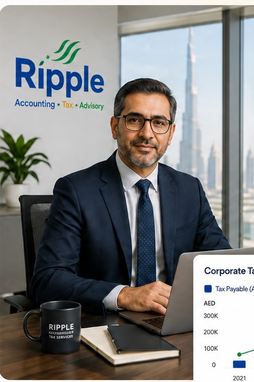 Ripple Accounting corporate tax advisor at work in the Dubai office