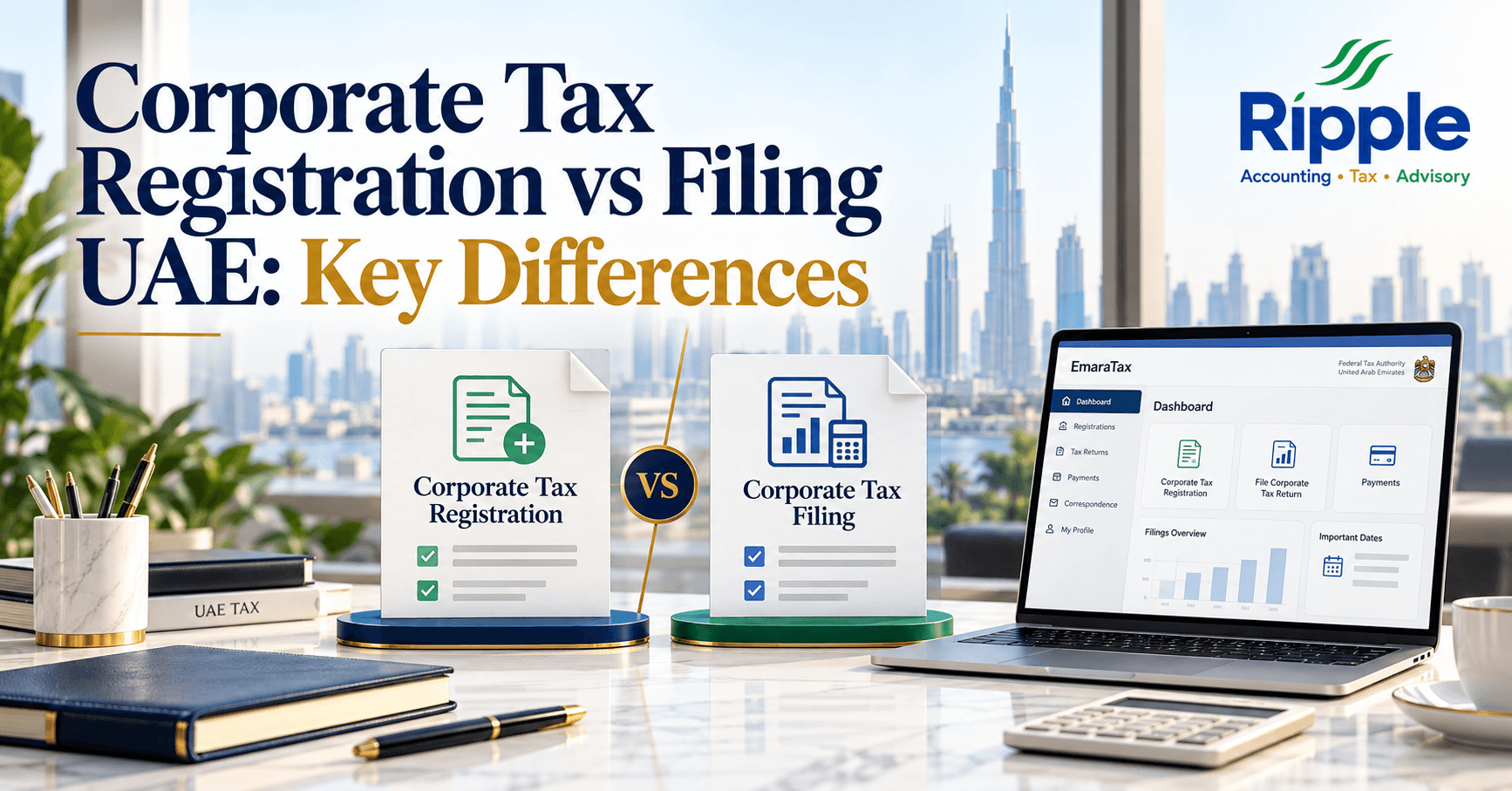 Corporate Tax Registration vs Filing UAE