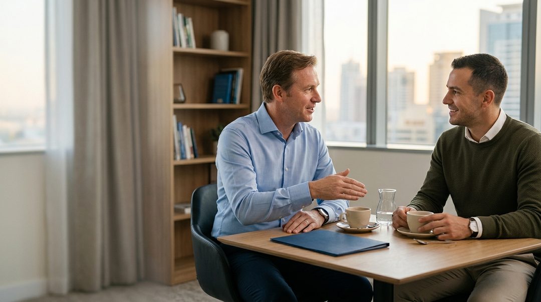 A Ripple adviser reviewing residency documents with a client