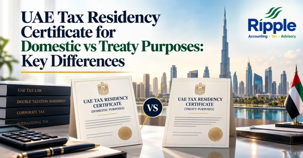 UAE TRC domestic vs treaty purposes