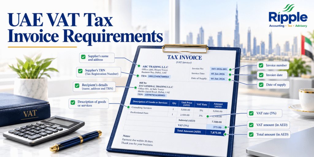 UAE VAT Tax Invoice Checklist